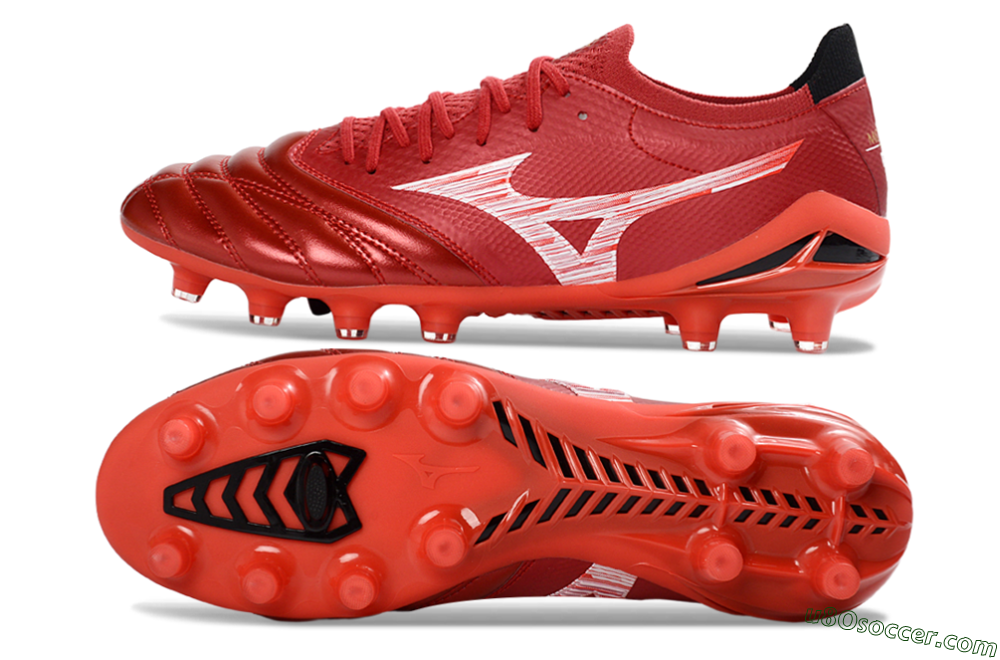 Mizuno Morelia Neo 4 FG Firm Ground Soccer Cleats - Red/Crimson Blaze/Scarlet Shine 0