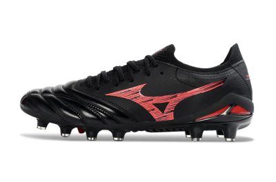 Mizuno Morelia Neo 4 FG Firm Ground Soccer Cleats - Black/Crimson Red/Graphite Grey