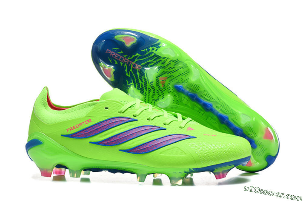 Adidas Predator 26 Elite FG Firm Ground Soccer Cleats - Green/Electric Green/Striking Blue 1