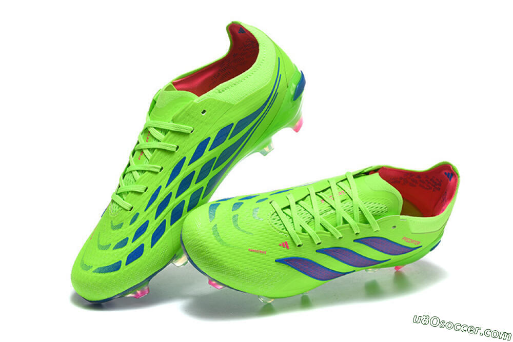 Adidas Predator 26 Elite FG Firm Ground Soccer Cleats - Green/Electric Green/Striking Blue 6