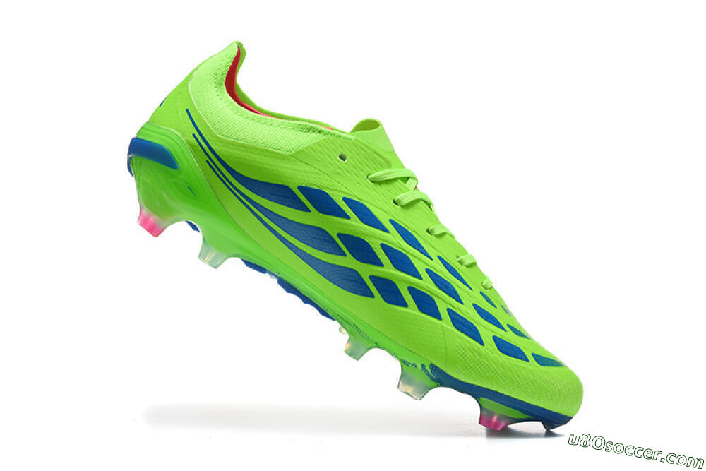 Adidas Predator 26 Elite FG Firm Ground Soccer Cleats - Green/Electric Green/Striking Blue 7