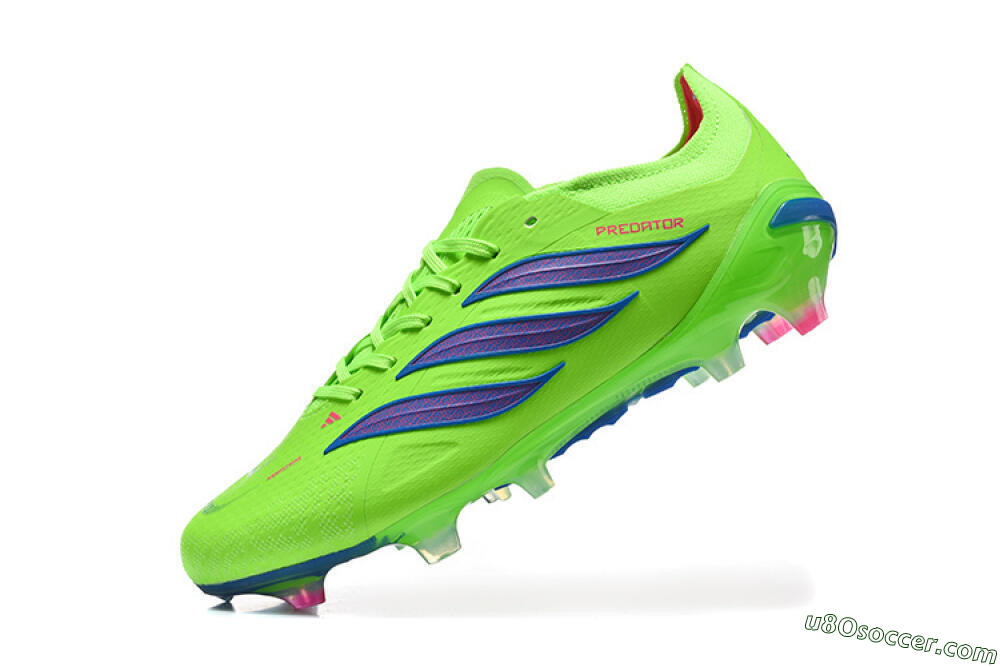 Adidas Predator 26 Elite FG Firm Ground Soccer Cleats - Green/Electric Green/Striking Blue 8