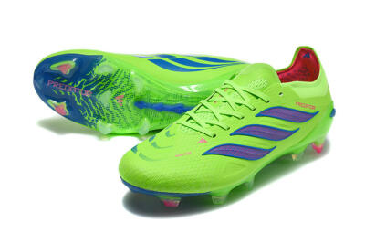 Adidas Predator 26 Elite FG Firm Ground Soccer Cleats - Green/Electric Green/Striking Blue