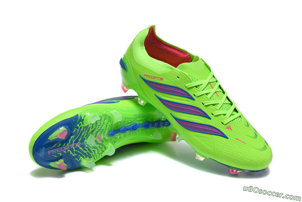 Adidas Predator 26 Elite FG Firm Ground Soccer Cleats - Green/Electric Green/Striking Blue 4