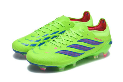 Adidas Predator 26 Elite FG Firm Ground Soccer Cleats - Green/Electric Green/Striking Blue