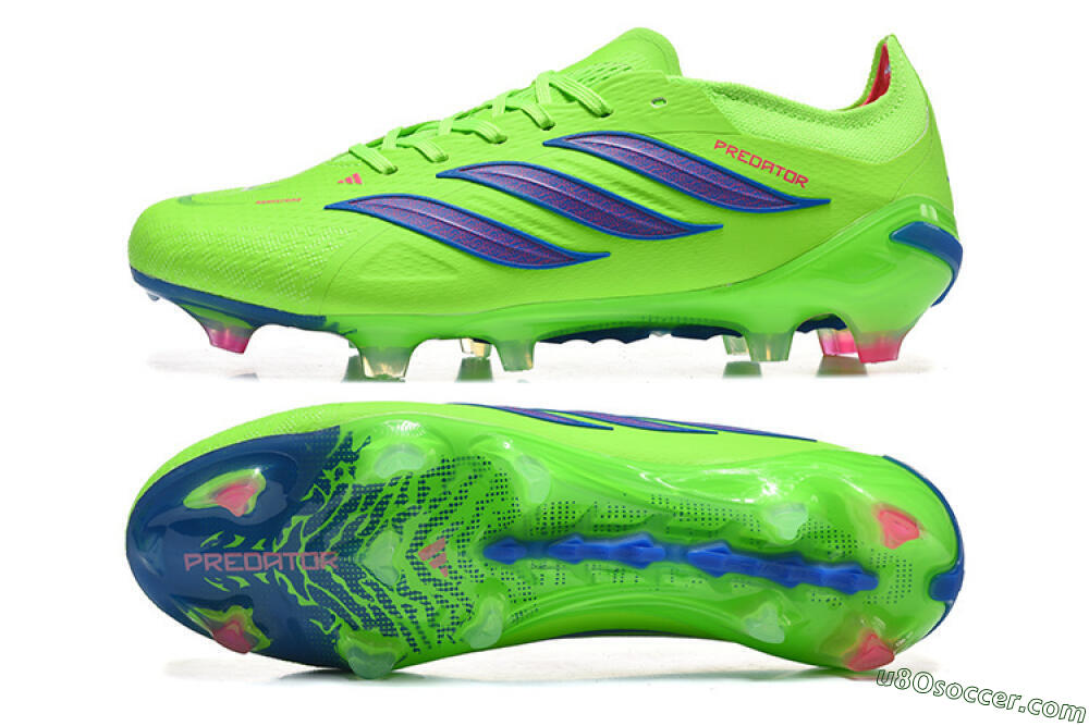 Adidas Predator 26 Elite FG Firm Ground Soccer Cleats - Green/Electric Green/Striking Blue 0