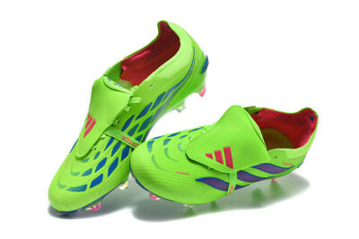 Adidas Predator 26 Elite Fold-Over Tongue FG Firm Ground Soccer Cleats - Green/Electric Lime/Cobalt Blue