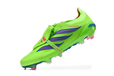 Adidas Predator 26 Elite Fold-Over Tongue FG Firm Ground Soccer Cleats - Green/Electric Lime/Cobalt Blue