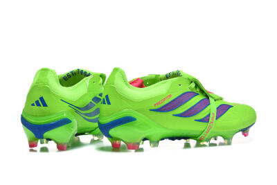 Adidas Predator 26 Elite Fold-Over Tongue FG Firm Ground Soccer Cleats - Green/Electric Lime/Cobalt Blue