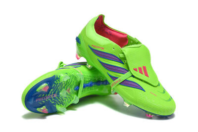 Adidas Predator 26 Elite Fold-Over Tongue FG Firm Ground Soccer Cleats - Green/Electric Lime/Cobalt Blue