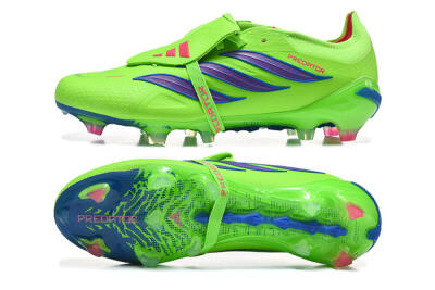 Adidas Predator 26 Elite Fold-Over Tongue FG Firm Ground Soccer Cleats - Green/Electric Lime/Cobalt Blue