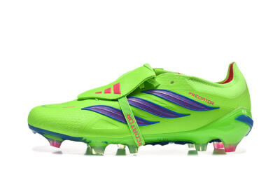 Adidas Predator 26 Elite Fold-Over Tongue FG Firm Ground Soccer Cleats - Green/Electric Lime/Cobalt Blue