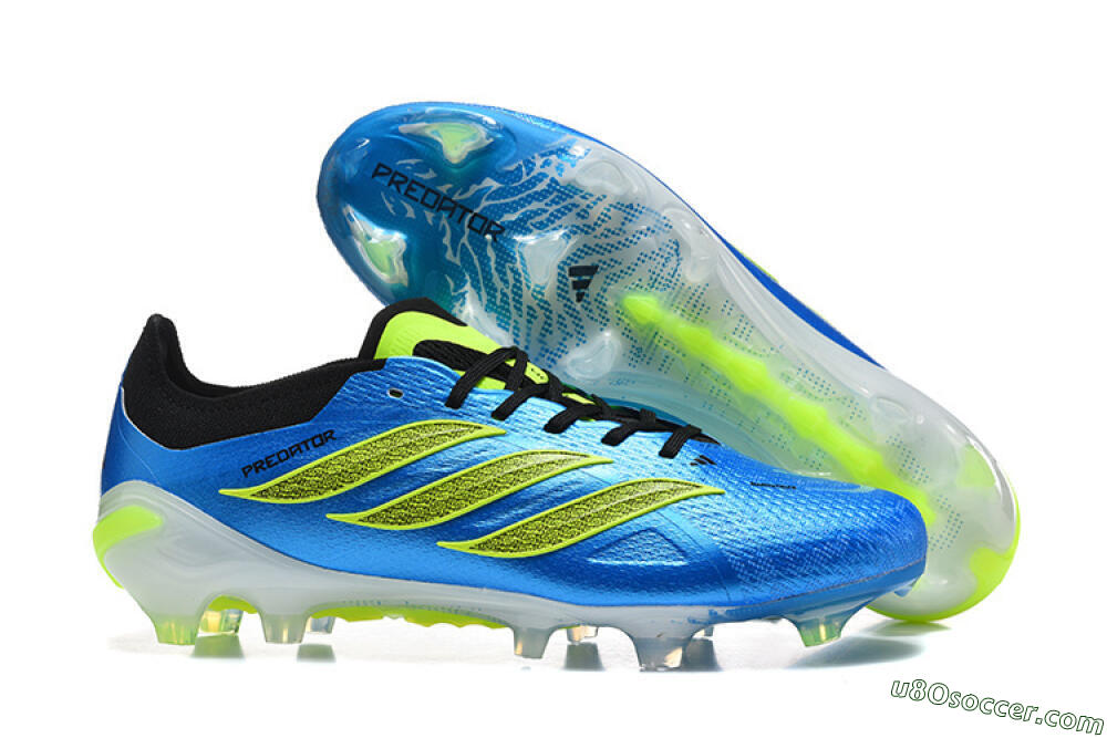 Adidas Predator 26 Elite FG Firm Ground Soccer Cleats - Blue/Electric Blue/Neon Green 1