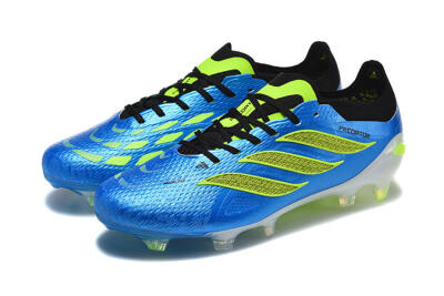Adidas Predator 26 Elite FG Firm Ground Soccer Cleats - Blue/Electric Blue/Neon Green
