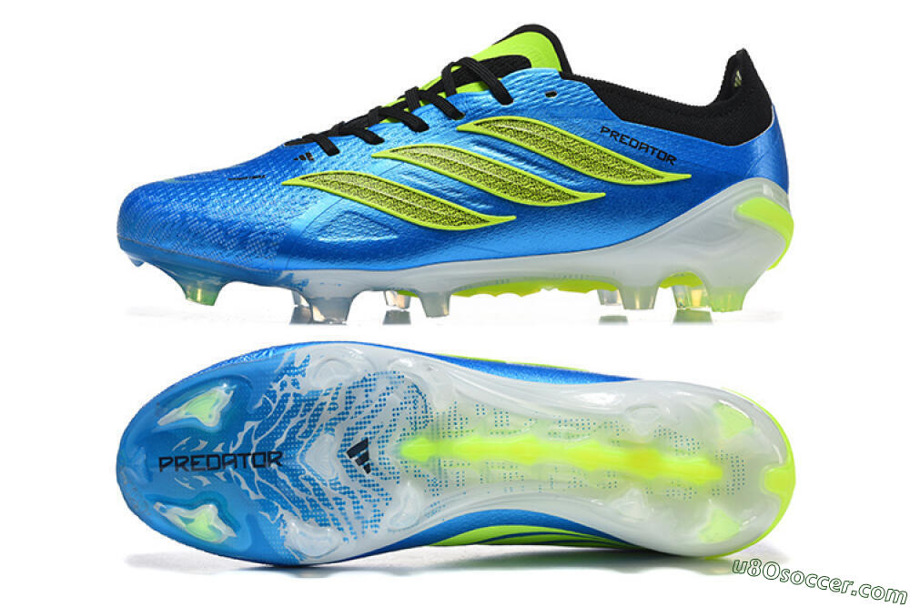 Adidas Predator 26 Elite FG Firm Ground Soccer Cleats - Blue/Electric Blue/Neon Green 0