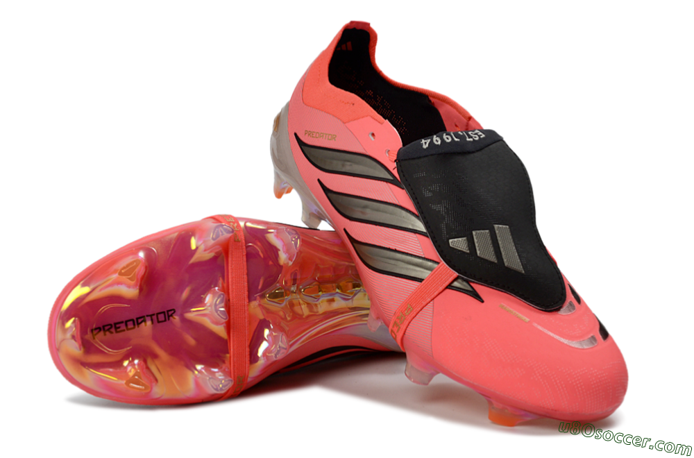 Adidas Predator 26 Elite Fold-Over Tongue FG Firm Ground Soccer Cleats - Pink/Electric Pink/Black 4