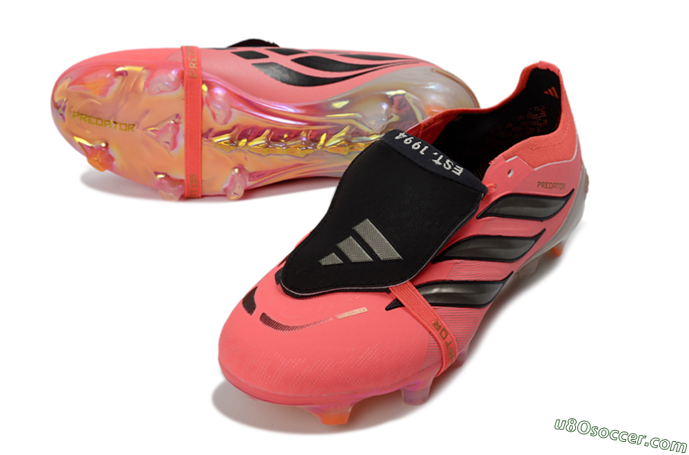 Adidas Predator 26 Elite Fold-Over Tongue FG Firm Ground Soccer Cleats - Pink/Electric Pink/Black 3