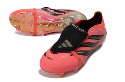 Adidas Predator 26 Elite Fold-Over Tongue FG Firm Ground Soccer Cleats - Pink/Electric Pink/Black