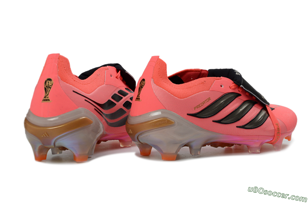 Adidas Predator 26 Elite Fold-Over Tongue FG Firm Ground Soccer Cleats - Pink/Electric Pink/Black 7