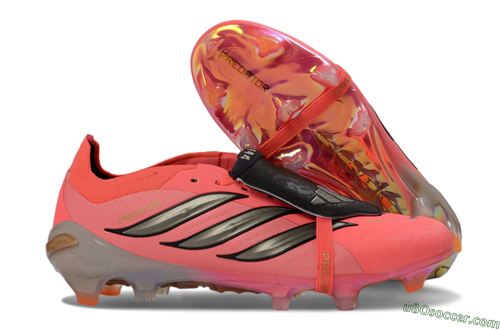 Adidas Predator 26 Elite Fold-Over Tongue FG Firm Ground Soccer Cleats - Pink/Electric Pink/Black 1