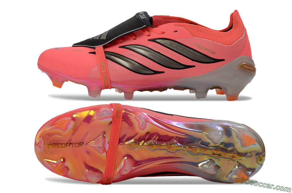 Adidas Predator 26 Elite Fold-Over Tongue FG Firm Ground Soccer Cleats - Pink/Electric Pink/Black 0