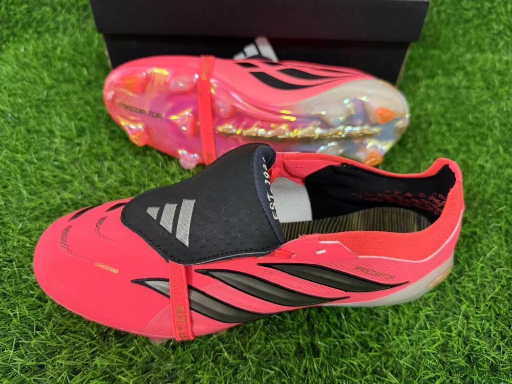 Adidas Predator 26 Elite Fold-Over Tongue FG Firm Ground Soccer Cleats - Pink/Electric Pink/Black