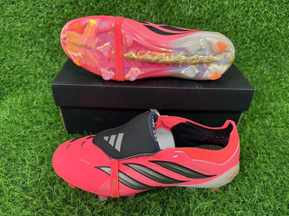 Adidas Predator 26 Elite Fold-Over Tongue FG Firm Ground Soccer Cleats - Pink/Electric Pink/Black