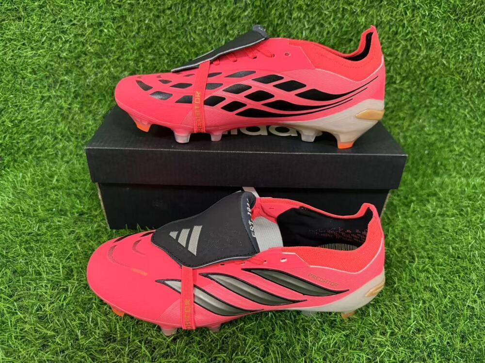 Adidas Predator 26 Elite Fold-Over Tongue FG Firm Ground Soccer Cleats - Pink/Electric Pink/Black