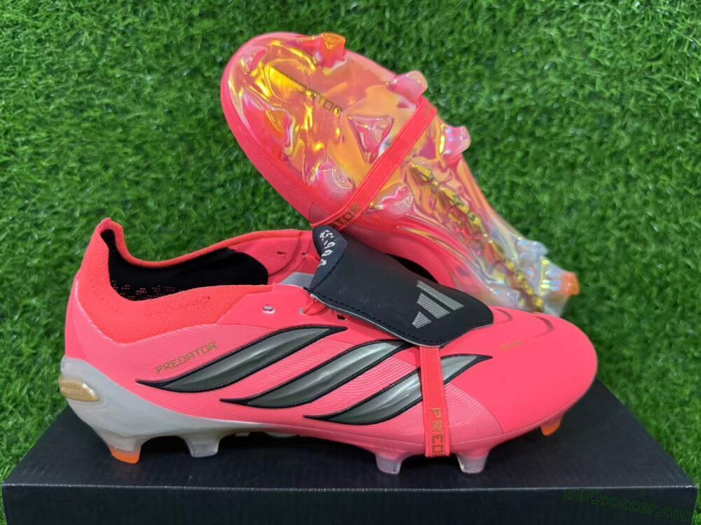 Adidas Predator 26 Elite Fold-Over Tongue FG Firm Ground Soccer Cleats - Pink/Electric Pink/Black