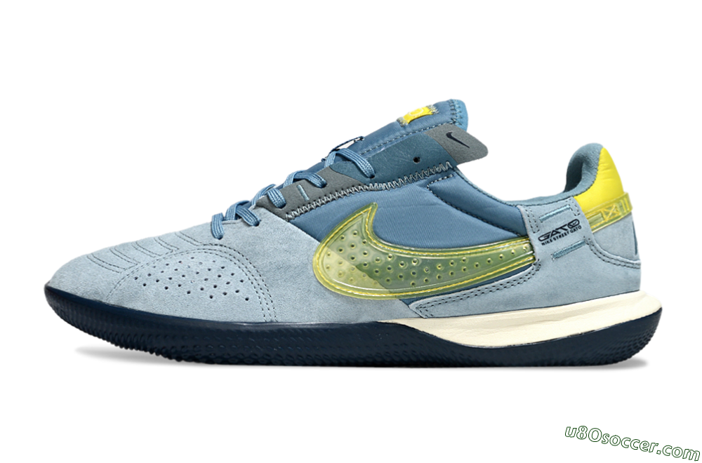 Nike Street Gato IC Indoor & Futsal Soccer Shoes - Blue/Soft Blue/Sunny Yellow 2