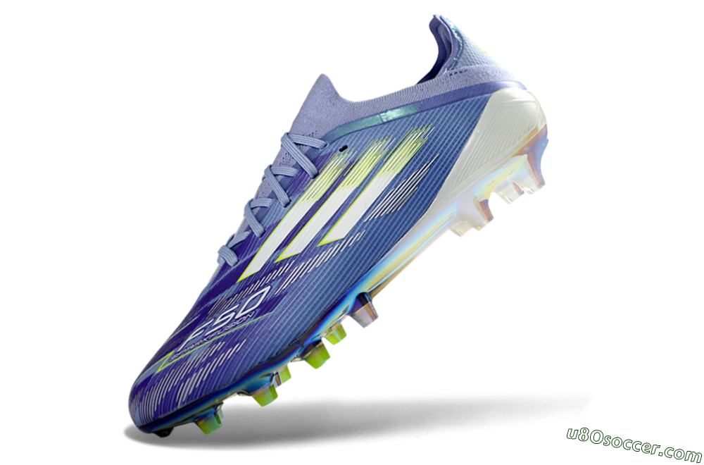 Adidas F50 Pro FG Firm Ground Soccer Cleats - Blue/Iridescent Yellow/Lime Green 5