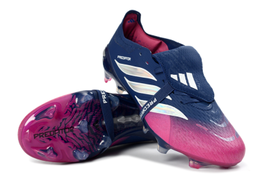 Adidas Predator 26 Elite Fold-Over Tongue FG Firm Ground Soccer Cleats - Navy/Vibrant Pink/Deep Blue