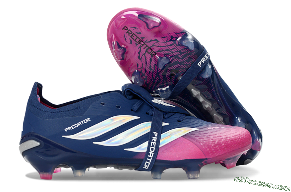 Adidas Predator 26 Elite Fold-Over Tongue FG Firm Ground Soccer Cleats - Navy/Vibrant Pink/Deep Blue 1