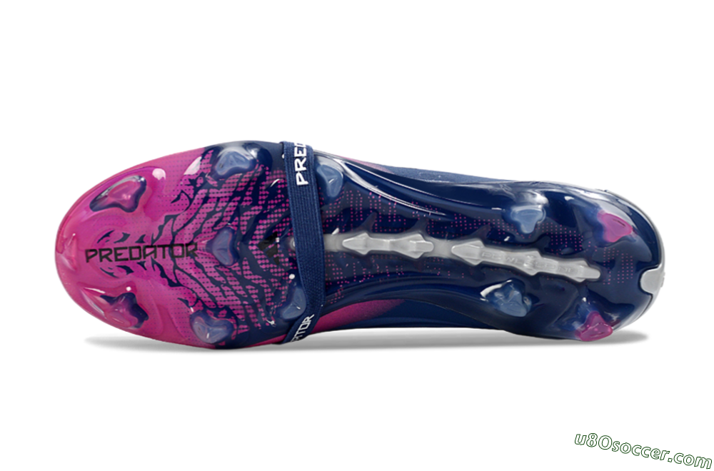 Adidas Predator 26 Elite Fold-Over Tongue FG Firm Ground Soccer Cleats - Navy/Vibrant Pink/Deep Blue 6