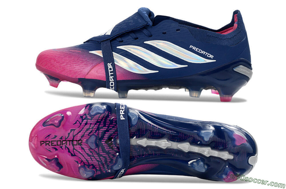 Adidas Predator 26 Elite Fold-Over Tongue FG Firm Ground Soccer Cleats - Navy/Vibrant Pink/Deep Blue 0