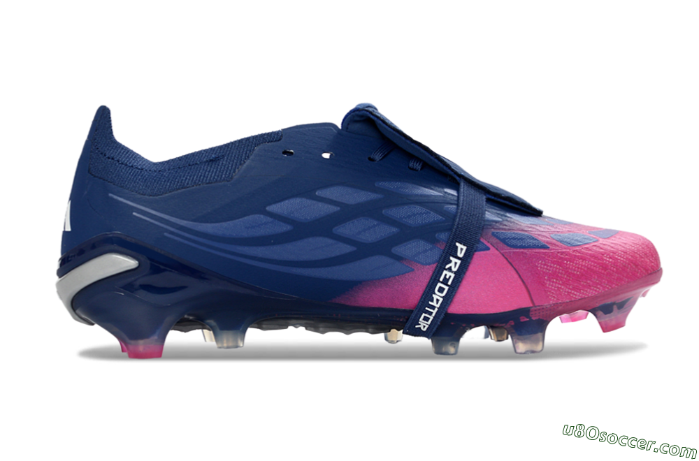 Adidas Predator 26 Elite Fold-Over Tongue FG Firm Ground Soccer Cleats - Navy/Vibrant Pink/Deep Blue 7