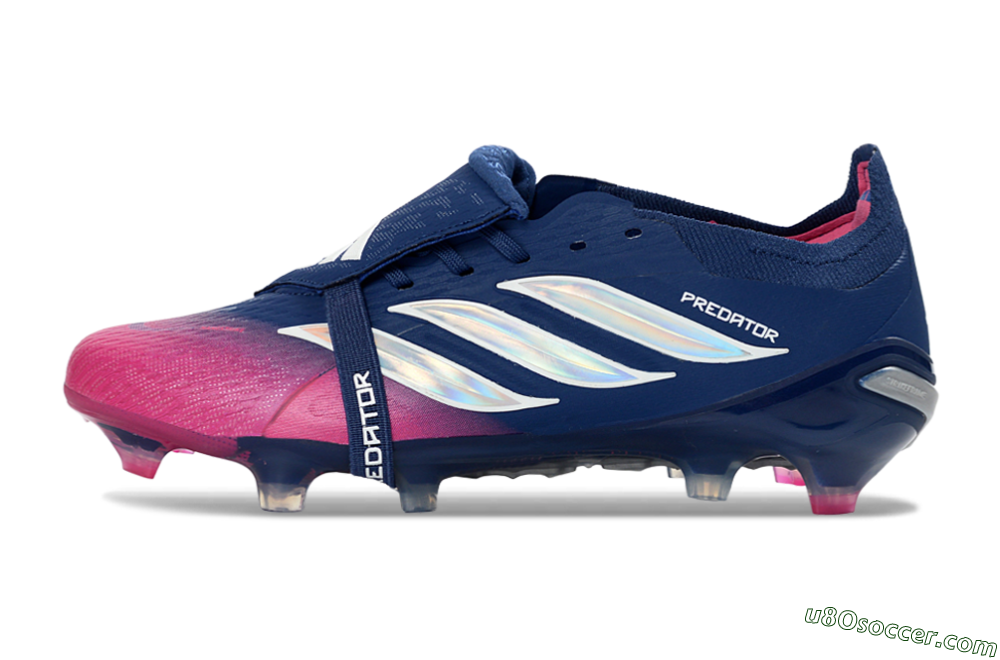 Adidas Predator 26 Elite Fold-Over Tongue FG Firm Ground Soccer Cleats - Navy/Vibrant Pink/Deep Blue 2
