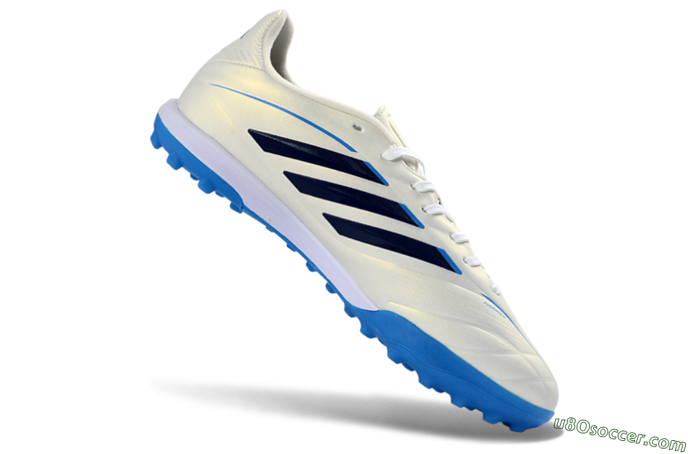 Adidas Copa Pure 3 Elite TF Artificial Turf Soccer Shoes - White/Navy Blue/Cyan Blue 4