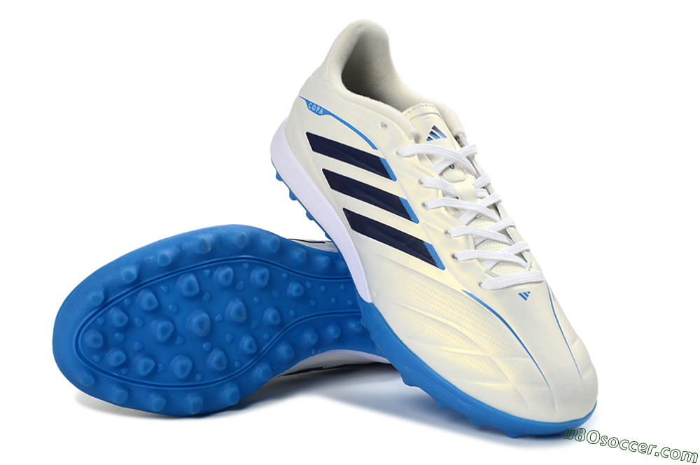 Adidas Copa Pure 3 Elite TF Artificial Turf Soccer Shoes - White/Navy Blue/Cyan Blue 3