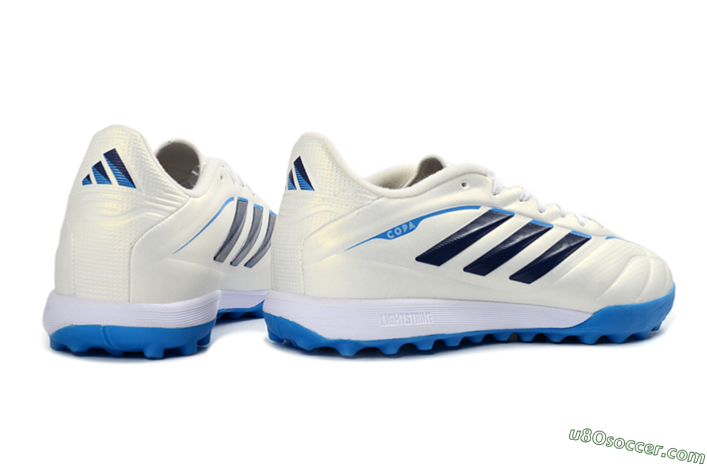 Adidas Copa Pure 3 Elite TF Artificial Turf Soccer Shoes - White/Navy Blue/Cyan Blue 6