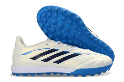 Adidas Copa Pure 3 Elite TF Artificial Turf Soccer Shoes - White/Navy Blue/Cyan Blue