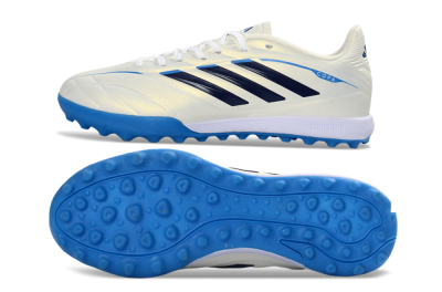 Adidas Copa Pure 3 Elite TF Artificial Turf Soccer Shoes - White/Navy Blue/Cyan Blue