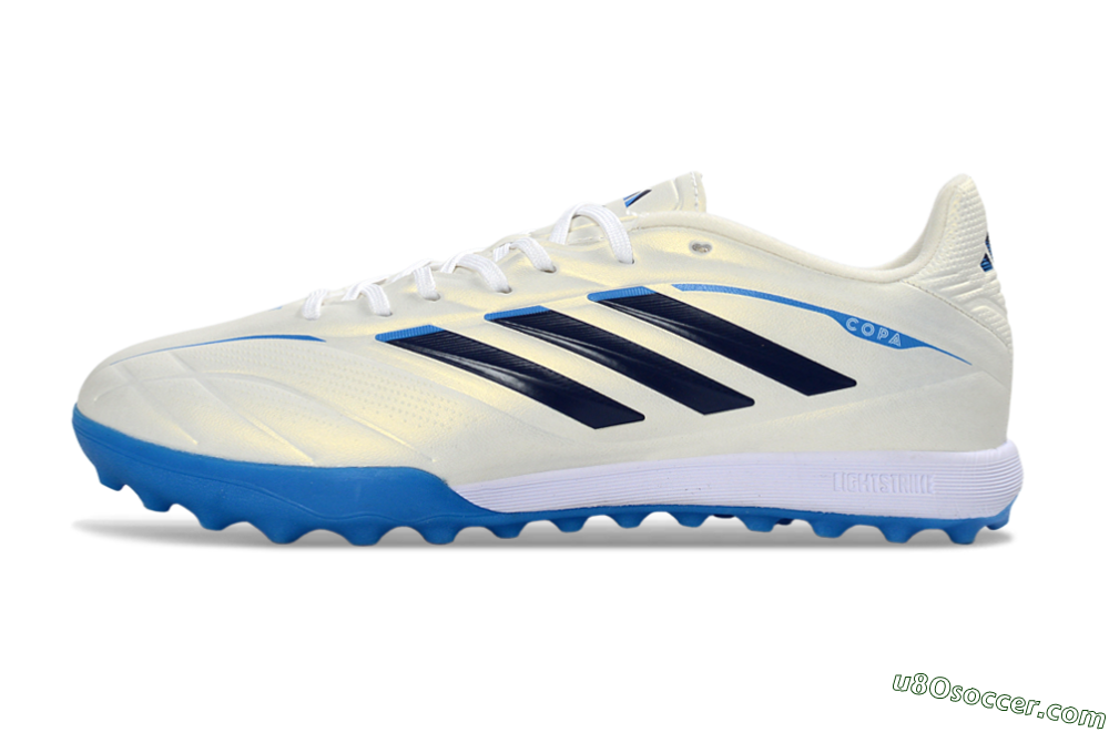 Adidas Copa Pure 3 Elite TF Artificial Turf Soccer Shoes - White/Navy Blue/Cyan Blue 2