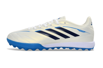 Adidas Copa Pure 3 Elite TF Artificial Turf Soccer Shoes - White/Navy Blue/Cyan Blue