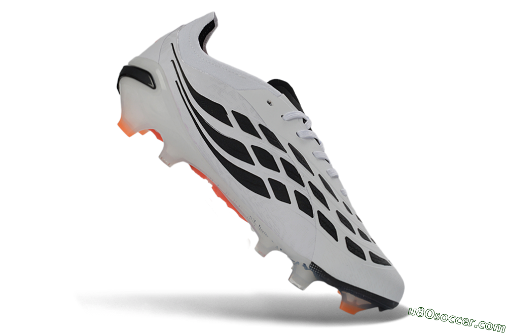 Adidas Predator 26 Elite FG Firm Ground Soccer Cleats - White/Electric Orange/Sleek Black 5
