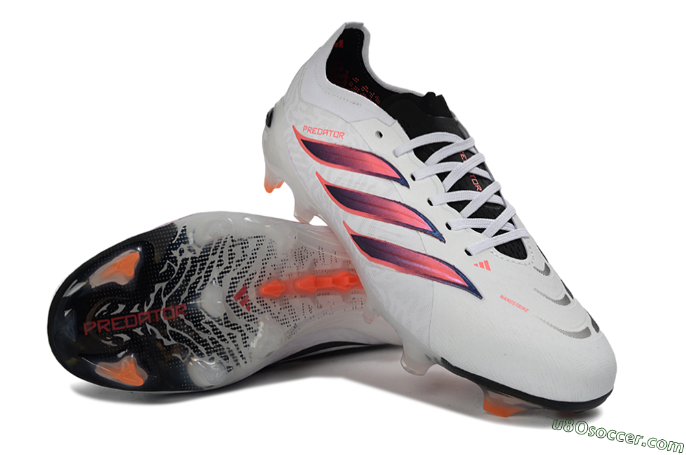 Adidas Predator 26 Elite FG Firm Ground Soccer Cleats - White/Electric Orange/Sleek Black 4