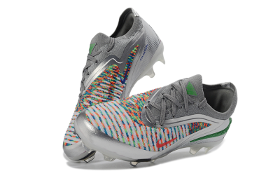 Nike Phantom 6 Elite Low FG Firm Ground Soccer Cleats - Silver/Vibrant Green/Multicolor