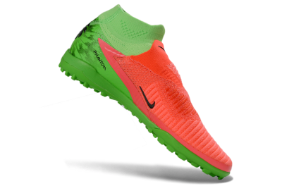 Nike Phantom 6 Elite High TF Artificial Turf Soccer Shoes - Orange/Neon Pink/Lime Green