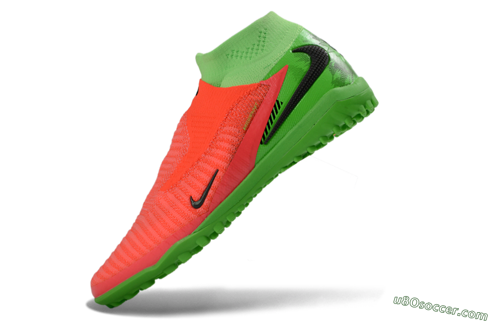 Nike Phantom 6 Elite High TF Artificial Turf Soccer Shoes - Orange/Neon Pink/Lime Green 5