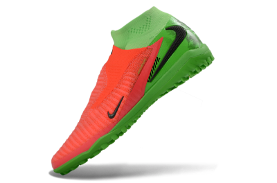 Nike Phantom 6 Elite High TF Artificial Turf Soccer Shoes - Orange/Neon Pink/Lime Green